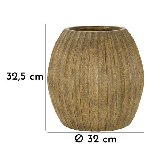 Vase Décoratif Mf815, Polyrésine, Vert, 32x32x32,5 Cm