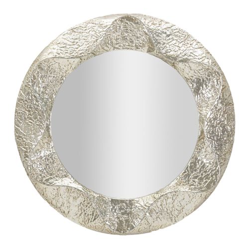 Miroir Avec Cadre Mf779, Métal, Argent, 104x7x104 Cm