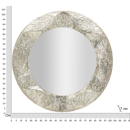 Miroir Avec Cadre Mf779, Métal, Argent, 104x7x104 Cm