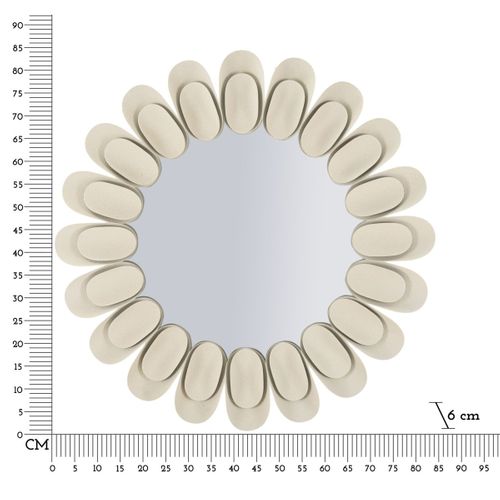 Miroir Avec Cadre Mf781, Métal, Beige, 85x85x6 Cm