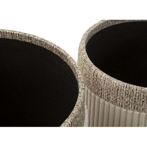 Lot De 3 Poufs Mf768, Mdf, Beige, 40,5x40,5x49,5 Cm