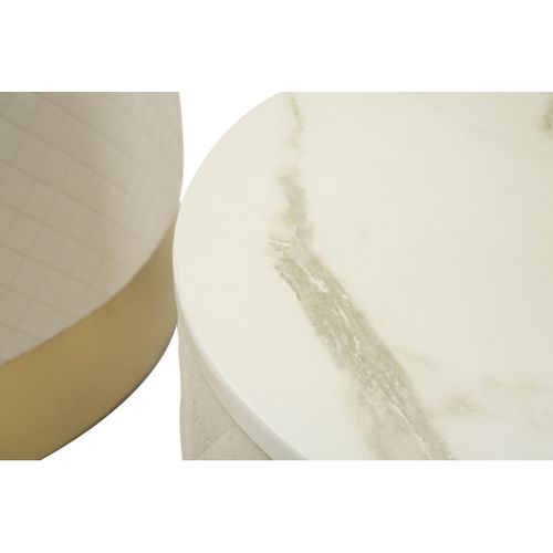 Lot De 3 Poufs Mf770, Bois, Beige, 60x60x80 Cm