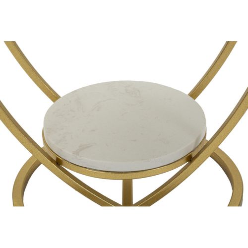 Table D'appoint Cœur, Métal, Or, 40x40x45,5 Cm