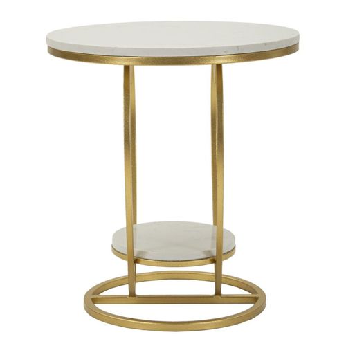 Table D'appoint Cœur, Métal, Or, 40x40x45,5 Cm