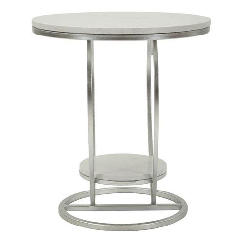 Table D'appoint Cœur 1, Métal, Argent, 40x40x45,5 Cm