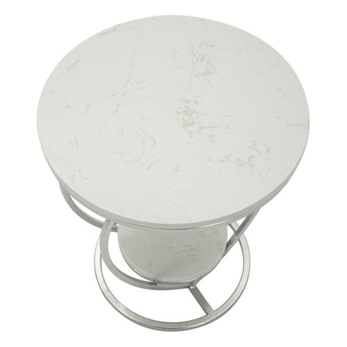 Table D'appoint Cœur 1, Métal, Argent, 40x40x45,5 Cm