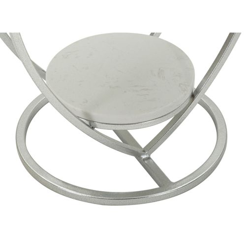 Table D'appoint Cœur 1, Métal, Argent, 40x40x45,5 Cm