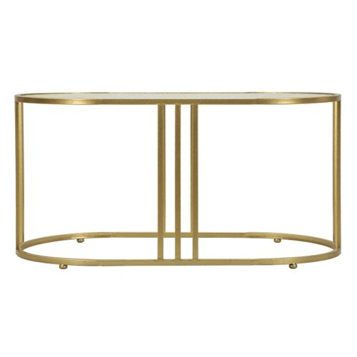 Table D'appoint Mf797, Métal, Or, 90x50x45 Cm