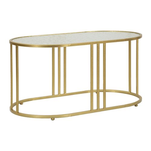 Table D'appoint Mf797, Métal, Or, 90x50x45 Cm