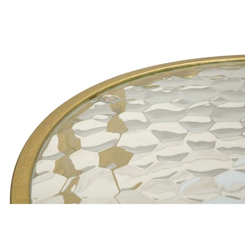 Table D'appoint Mf797, Métal, Or, 90x50x45 Cm