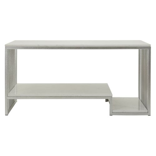 Table D'appoint Mf790, Métal, Argent, 90x45x60 Cm