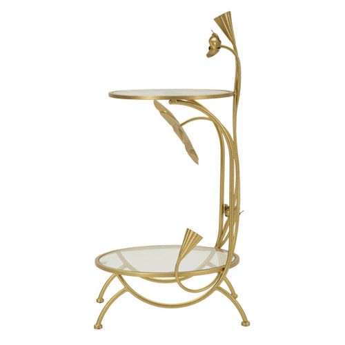 Table D'appoint Mf803, Métal, Or, 40x40x78 Cm