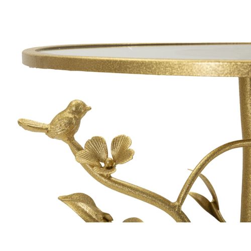 Table D'appoint Mf804, Métal, Or, 38x38x60 Cm