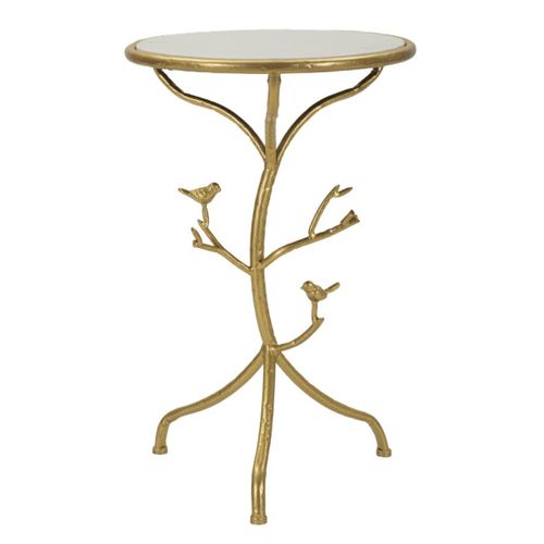 Table D'appoint Mf801, Métal, Or, 38x38x60 Cm