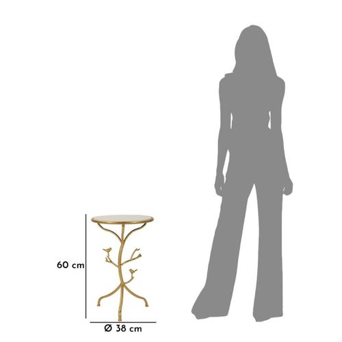 Table D'appoint Mf801, Métal, Or, 38x38x60 Cm