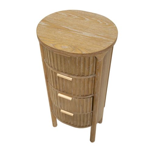 Commode à Tiroirs Mf751, Bois, Marron, 38x33,5x82 Cm