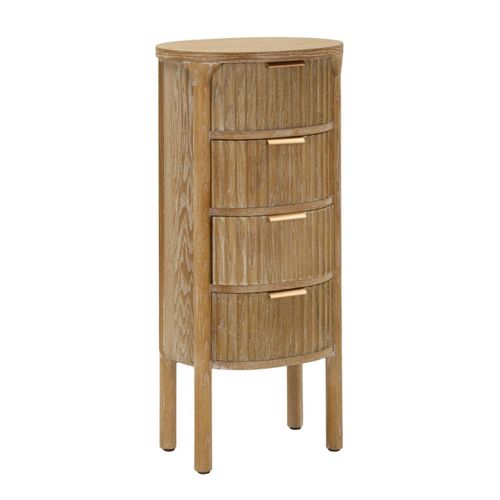 Commode à Tiroirs Mf751, Bois, Marron, 38x33,5x82 Cm