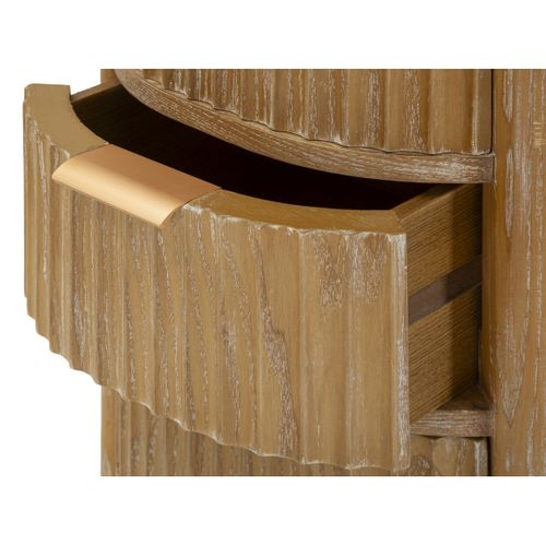 Commode à Tiroirs Mf751, Bois, Marron, 38x33,5x82 Cm