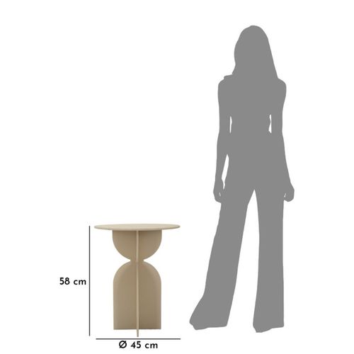 Table D'appoint Mf800, Métal, Beige, 45x45x58 Cm