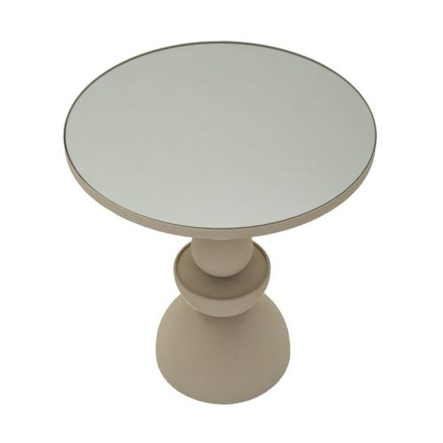 Table D'appoint Mf798, Métal, Beige, 45x45x49,5 Cm