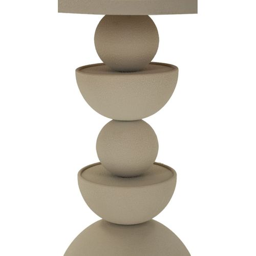 Table D'appoint Mf798, Métal, Beige, 45x45x49,5 Cm