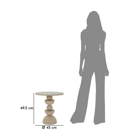 Table D'appoint Mf798, Métal, Beige, 45x45x49,5 Cm