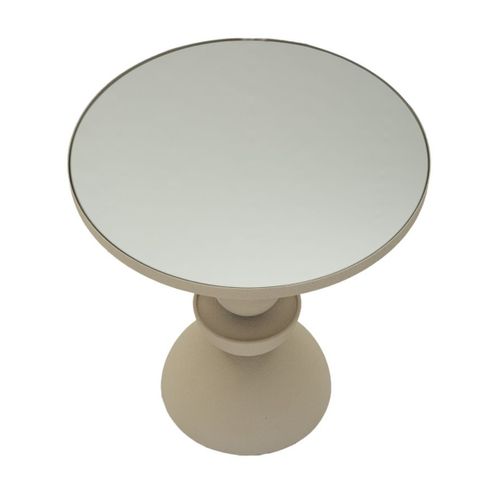 Table D'appoint Mf799, Métal, Beige, 40,5x40,5x42 Cm