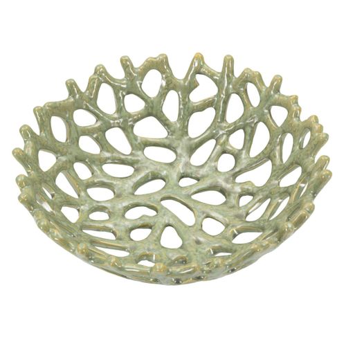 Plateau Mf858, Céramique, Vert, 35x35x13 Cm