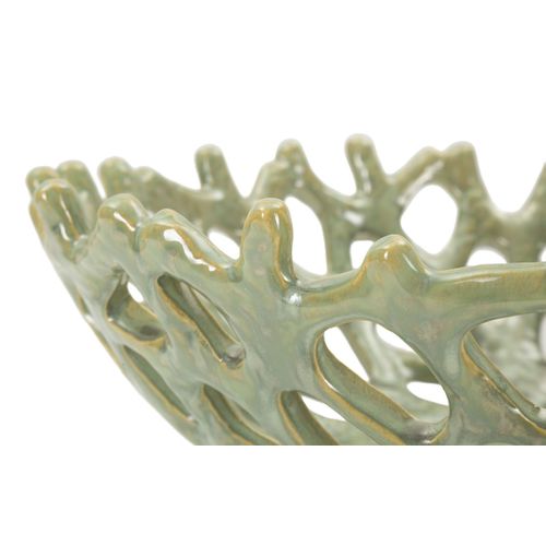 Plateau Mf858, Céramique, Vert, 35x35x13 Cm