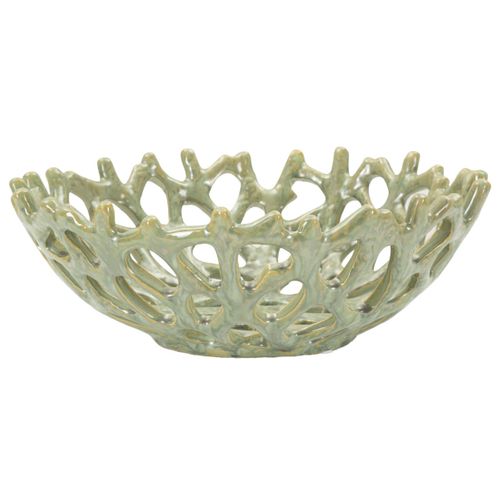 Plateau Mf858, Céramique, Vert, 35x35x13 Cm