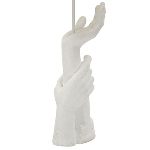 Lampe à Poser Mains, Polyrésine, Blanc, 35x35x93 Cm