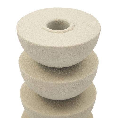 Bougeoir Mf740, Métal, Beige, 10x10x21 Cm