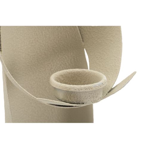 Bougeoir Mf743, Métal, Beige, 13x11,5x37,5 Cm