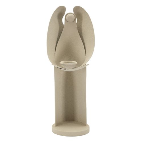 Bougeoir Mf743, Métal, Beige, 13x11,5x37,5 Cm