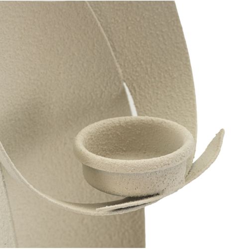 Bougeoir Mf747, Métal, Beige, 12,5x10x30 Cm