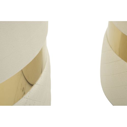 Lot De 2 Poufs Mf868, Polyester, Beige, 37x37x42 Cm