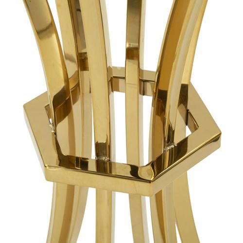 Table D'appoint Mf879, Verre, Or, 50x50x92 Cm