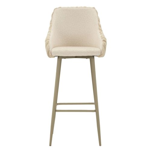 Lot De 2 Tabourets Hauts Mf881, Polyester, Beige, 52x46x111 Cm