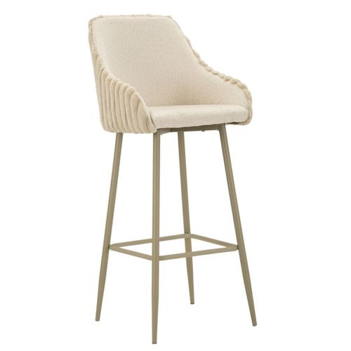 Lot De 2 Tabourets Hauts Mf881, Polyester, Beige, 52x46x111 Cm