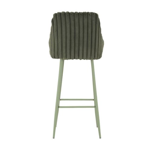 Lot De 2 Tabourets Hauts Mf882, Polyester, Vert, 52x46x111 Cm