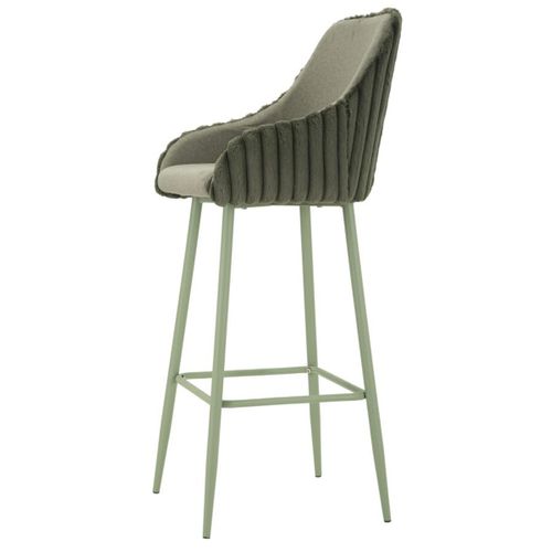 Lot De 2 Tabourets Hauts Mf882, Polyester, Vert, 52x46x111 Cm