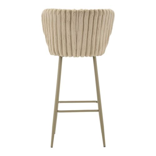 Lot De 2 Tabourets Hauts Mf883, Polyester, Beige, 55x58x106 Cm