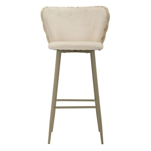 Lot De 2 Tabourets Hauts Mf883, Polyester, Beige, 55x58x106 Cm