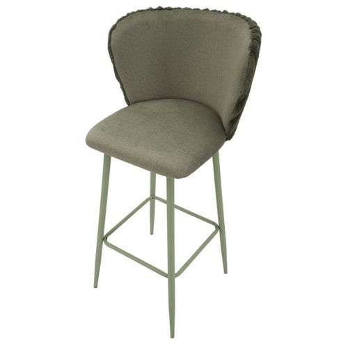 Lot De 2 Tabourets Hauts Mf884, Polyester, Vert, 55x58x106 Cm