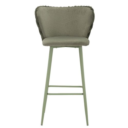 Lot De 2 Tabourets Hauts Mf884, Polyester, Vert, 55x58x106 Cm