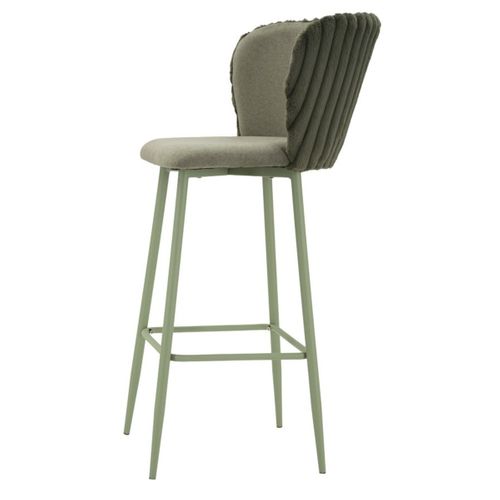 Lot De 2 Tabourets Hauts Mf884, Polyester, Vert, 55x58x106 Cm