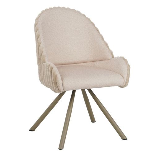 Lot De 2 Chaises Mf885, Polyester, Beige, 58x53x85 Cm