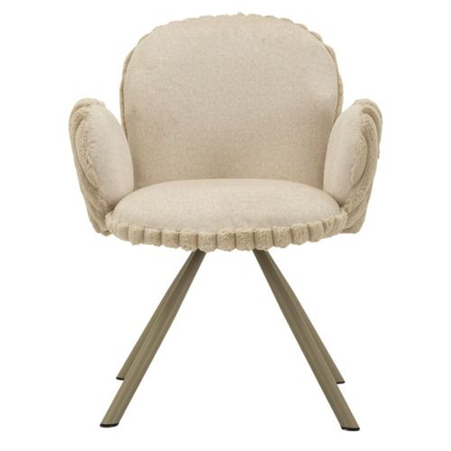 Lot De 2 Chaises Mf887, Polyester, Beige, 64x68x83 Cm