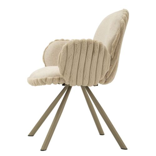 Lot De 2 Chaises Mf887, Polyester, Beige, 64x68x83 Cm