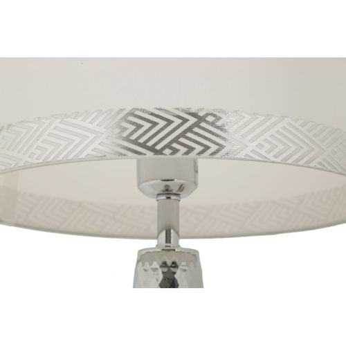 Lampe à Poser Mf902, Tissu, Argent, 30x30x54 Cm